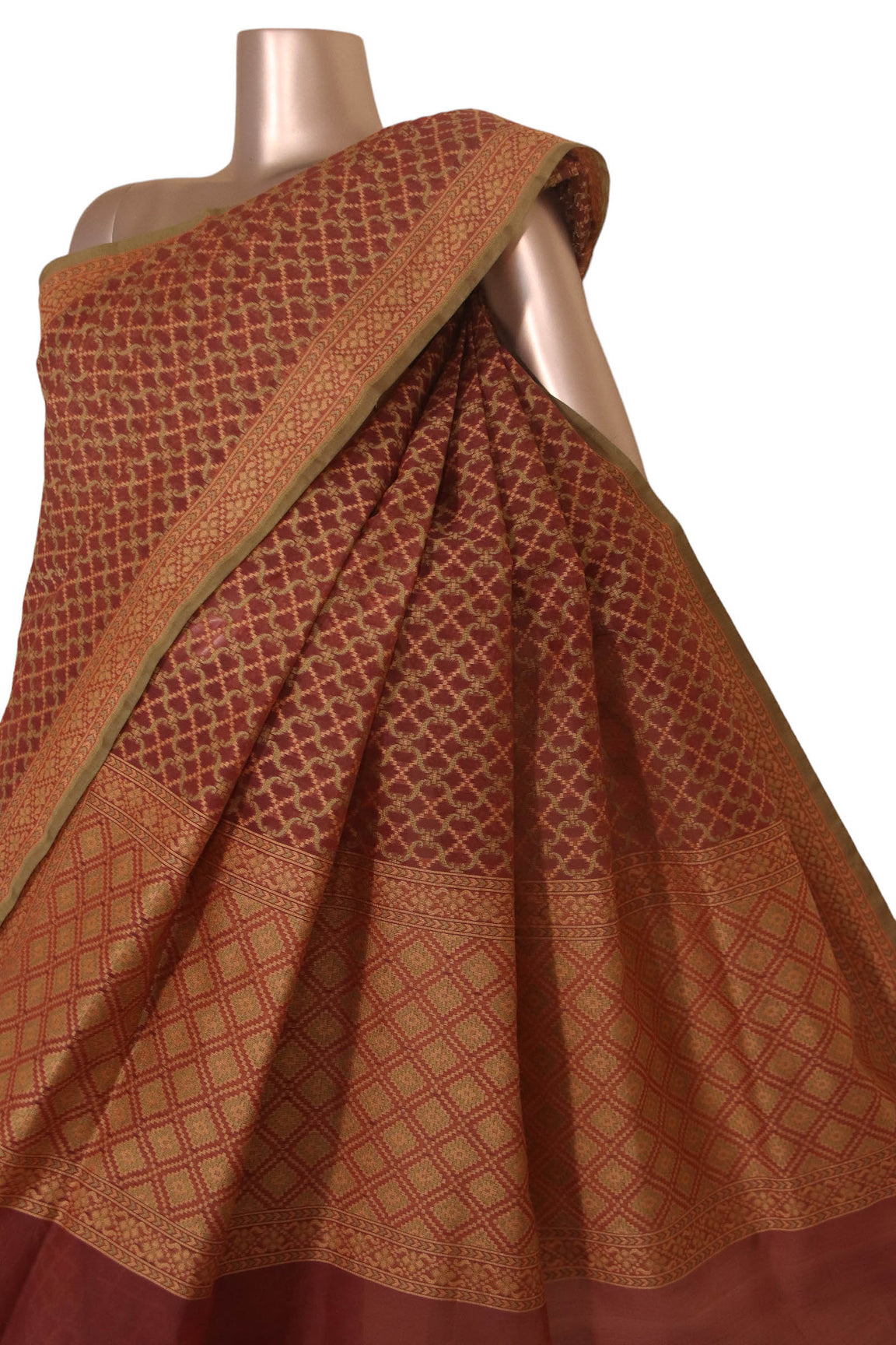 Handloom Banarasi Kora Cotton Saree AJ202541