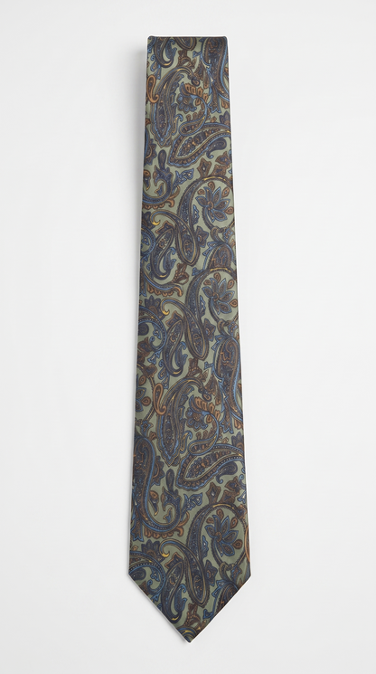 Silk Tie AM201235 - Full-Length Front Flat-Lay View