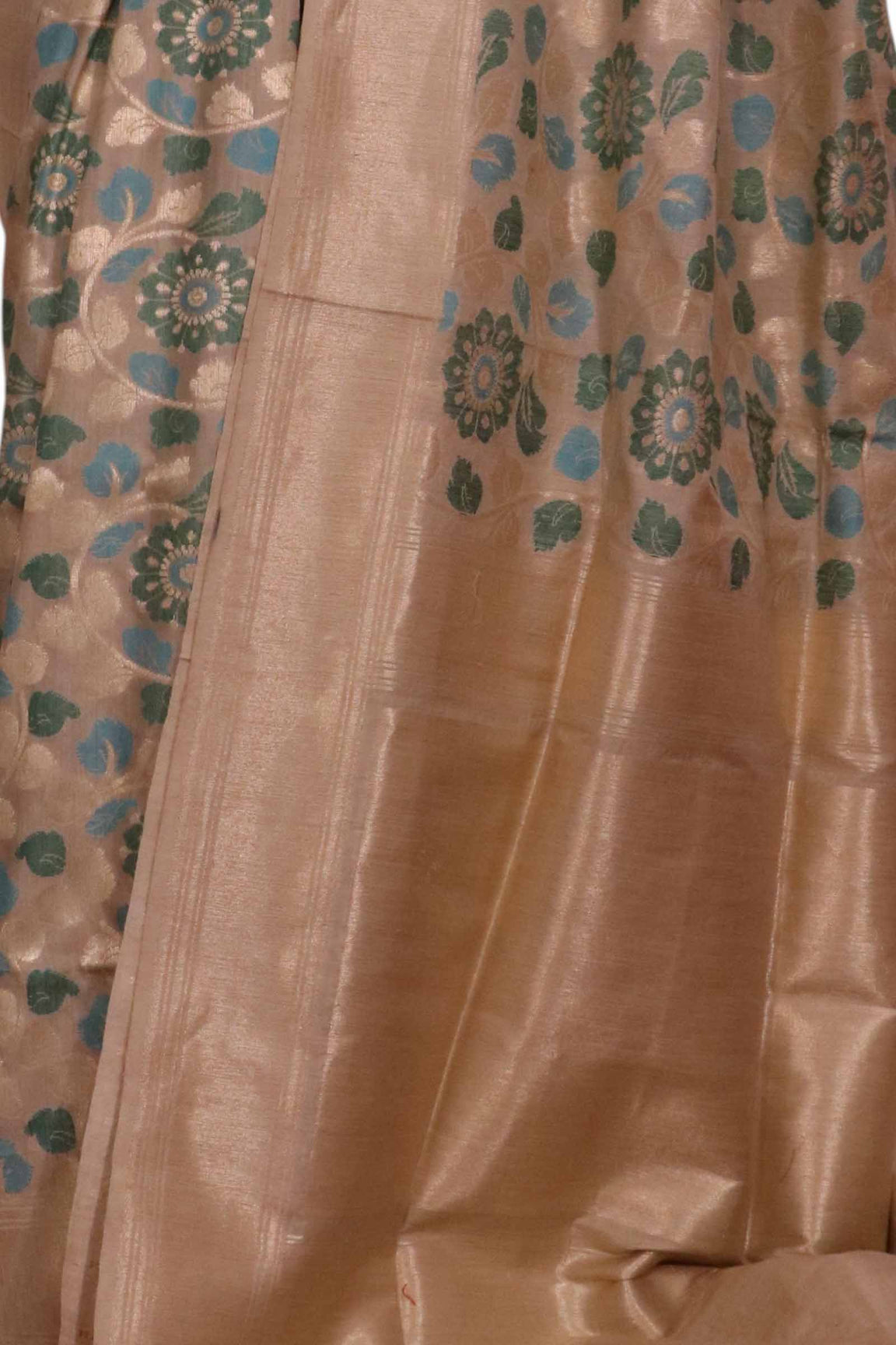 Designer Floral Handloom Tussar Silk Saree AL206534