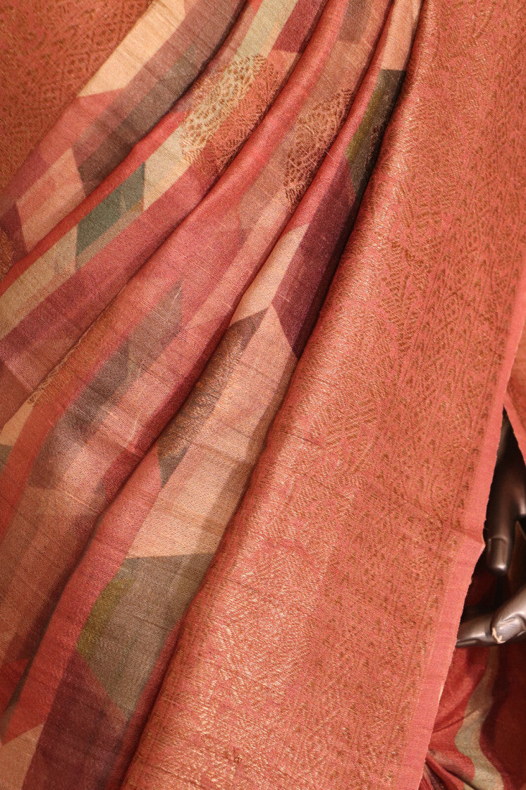 Designer Pure Tussar Silk Saree AJ210423