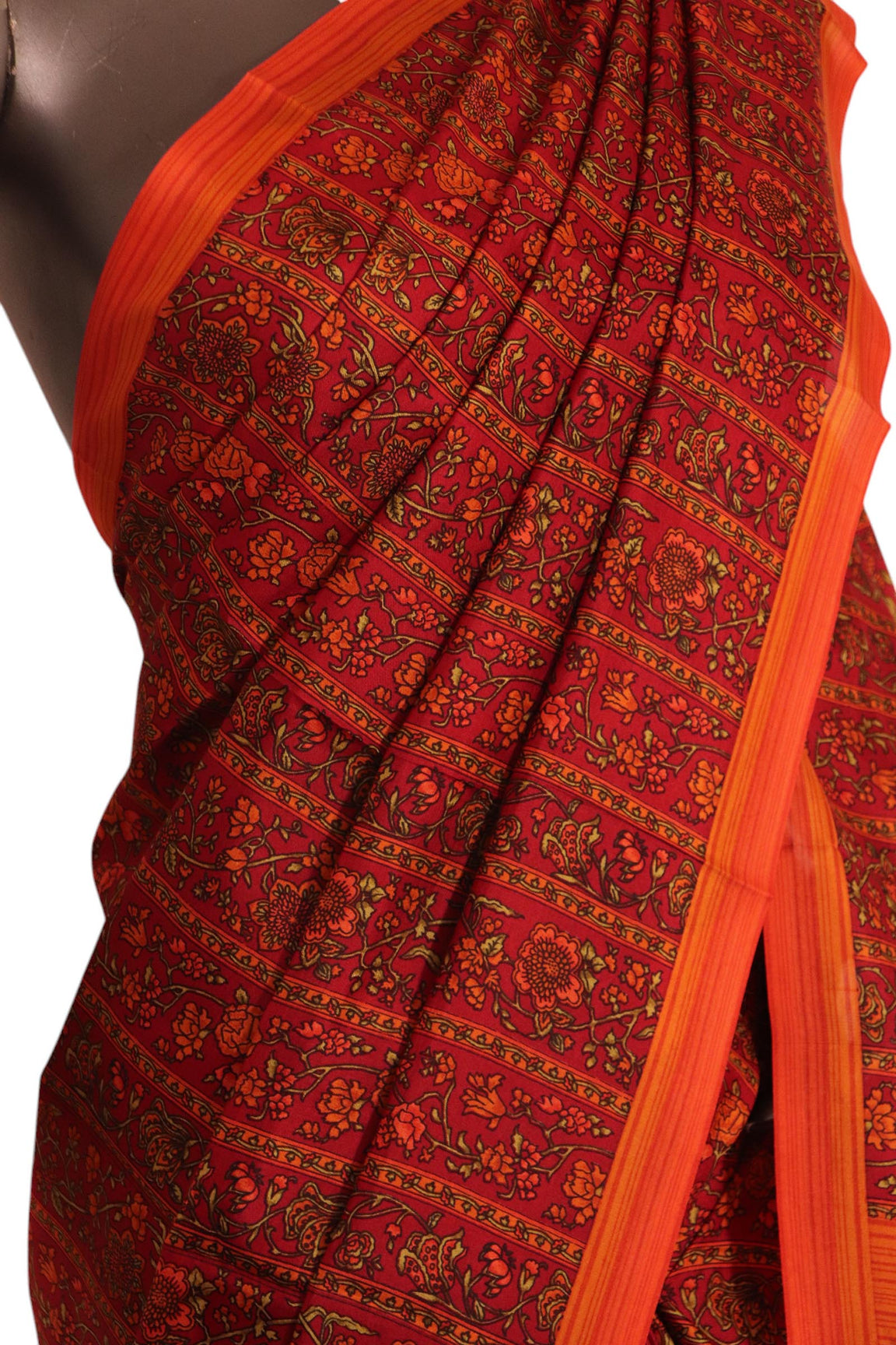 Pure Floral Printed Silk Saree AK208694