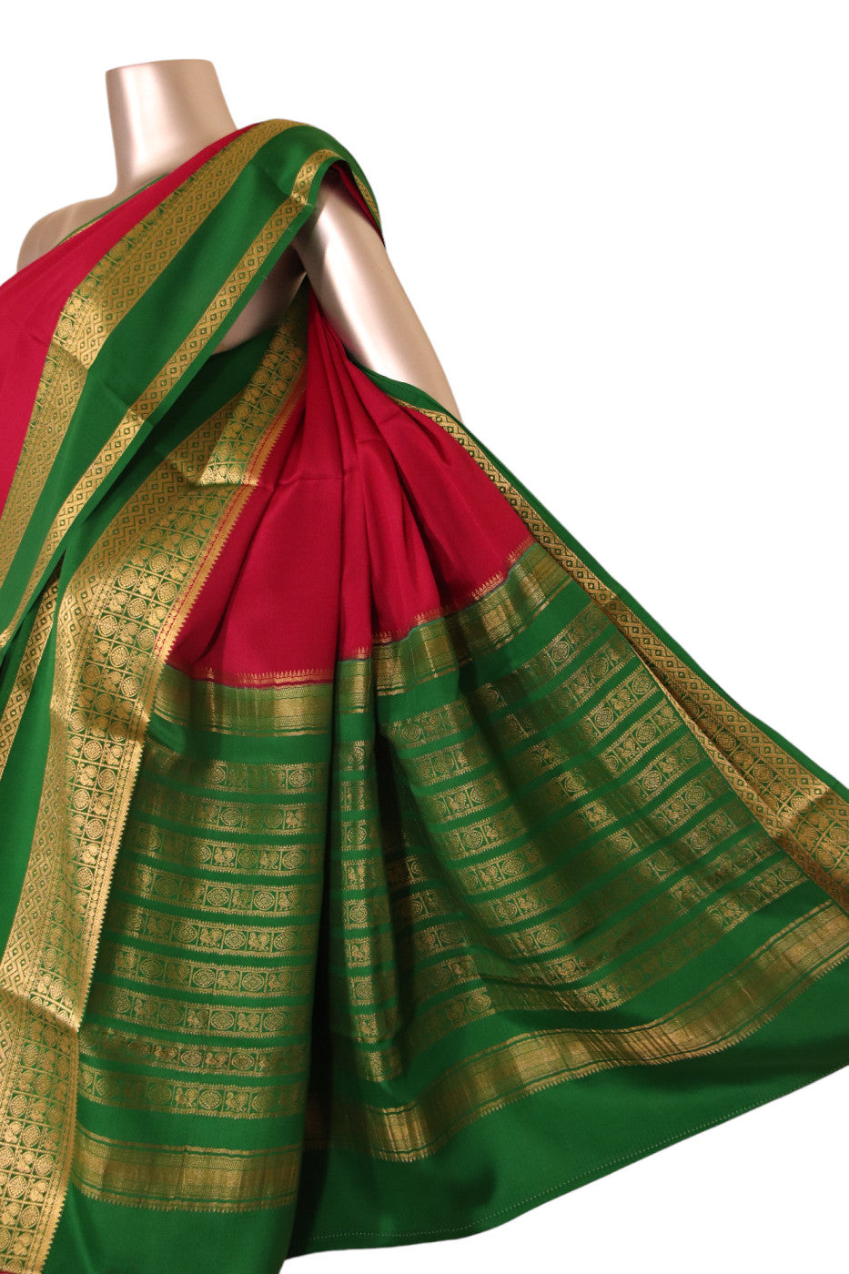 Contrast Wedding Mysore Crepe Silk Saree AJ211563