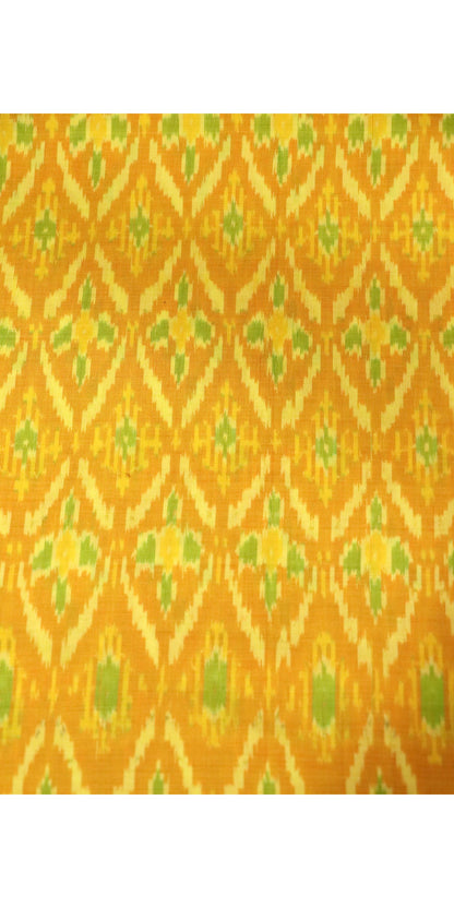 Classic Pure Silk Cotton Ikat Silk Fabric- Width-44-Inches AE204547