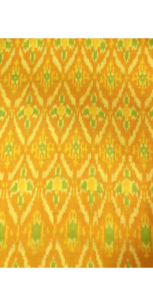 Classic Pure Silk Cotton Ikat Silk Fabric- Width-44-Inches AE204547