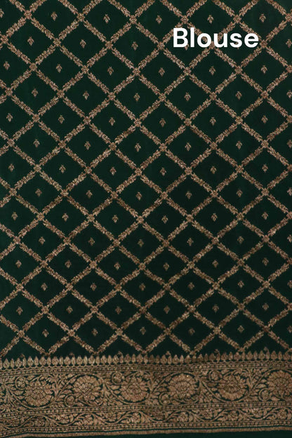 Pure Handloom Zari Butta Banarasi Crepe Silk Saree AL212239
