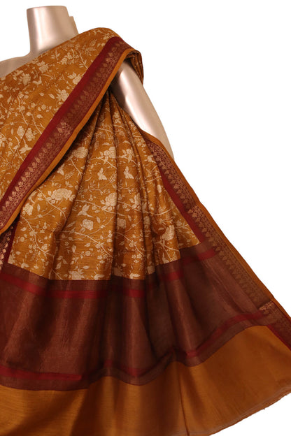 Floral Exclusive Pure Tussar Silk Saree AJ207695