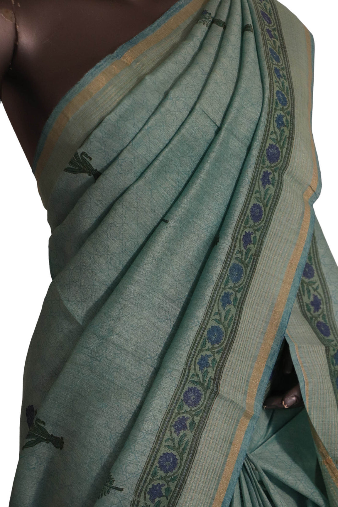 Pure Floral Tussar Silk Saree AJ205597