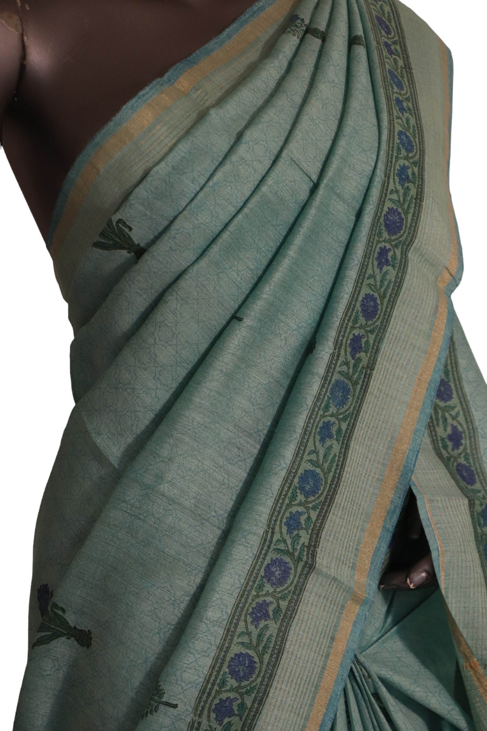 Pure Floral Tussar Silk Saree AJ205597