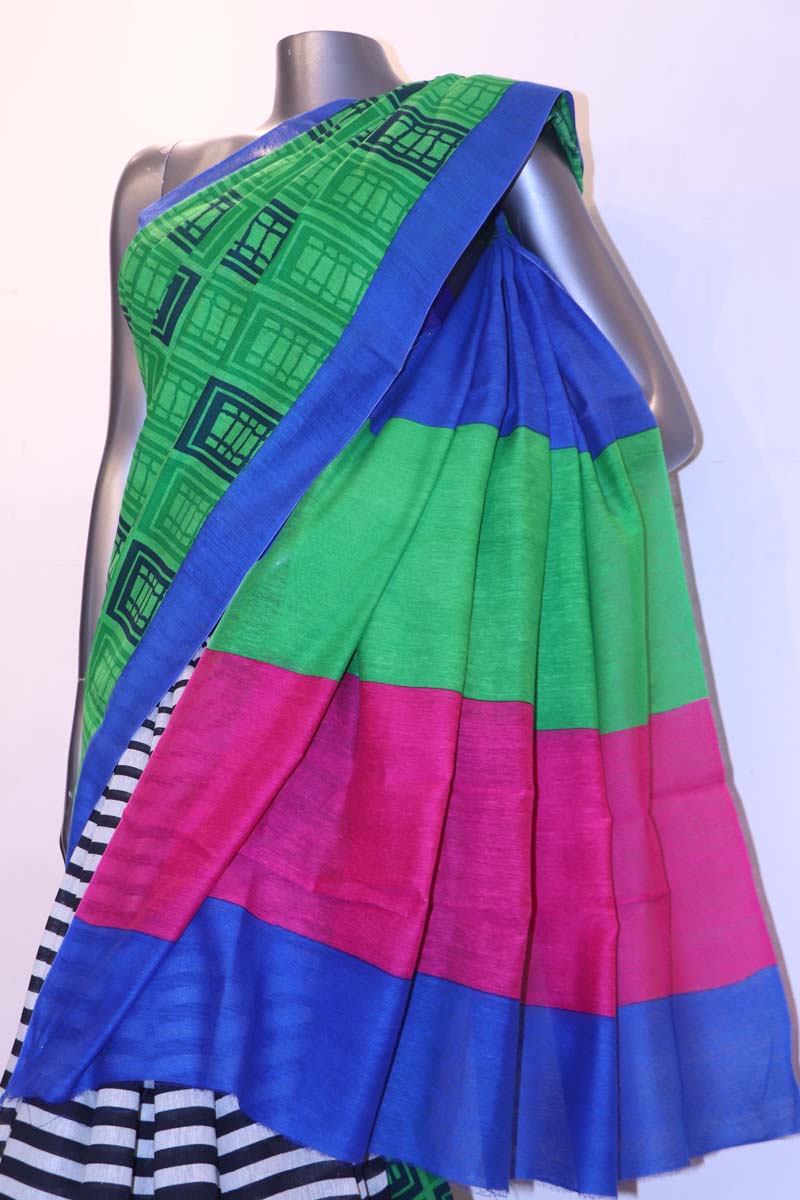 SSJG03469-Party Wear Patli Pure Linen Saree SSJG03469