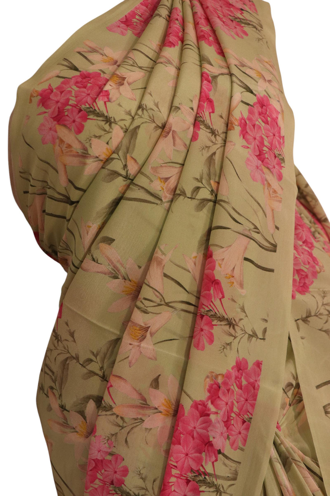 Floral  Pure Crepe Silk Saree AK210955