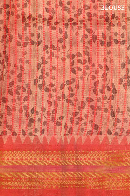 Handloom Printed Tussar Silk Saree AI209156