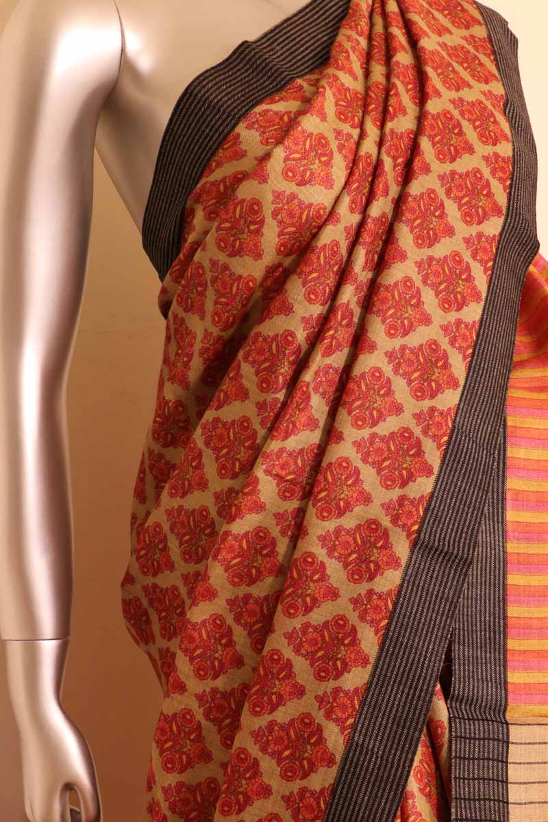 Pure Tussar Pashmina Silk Saree AH205762