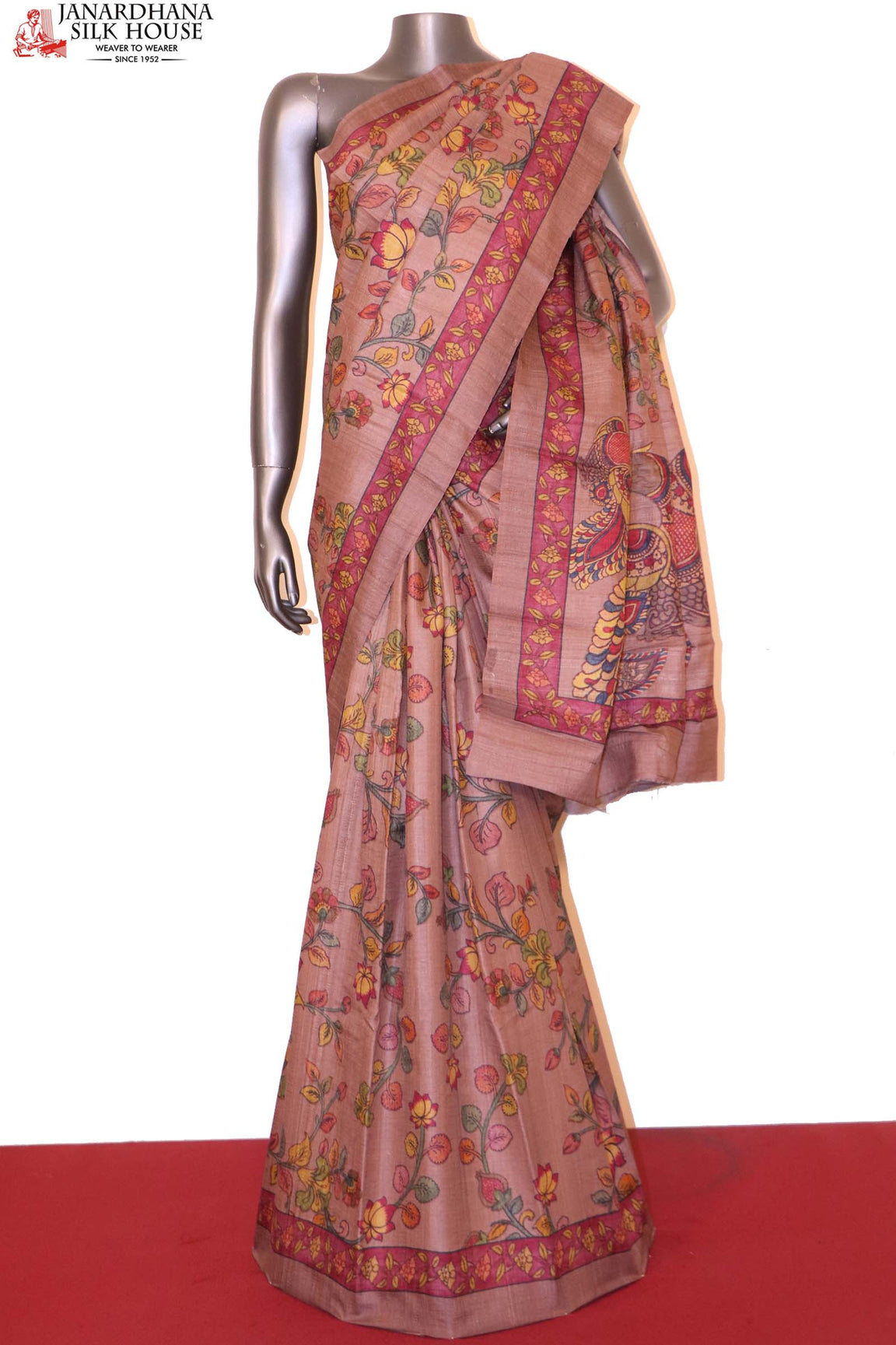 Exclusive Printed Pure Tussar Silk Saree AI207507