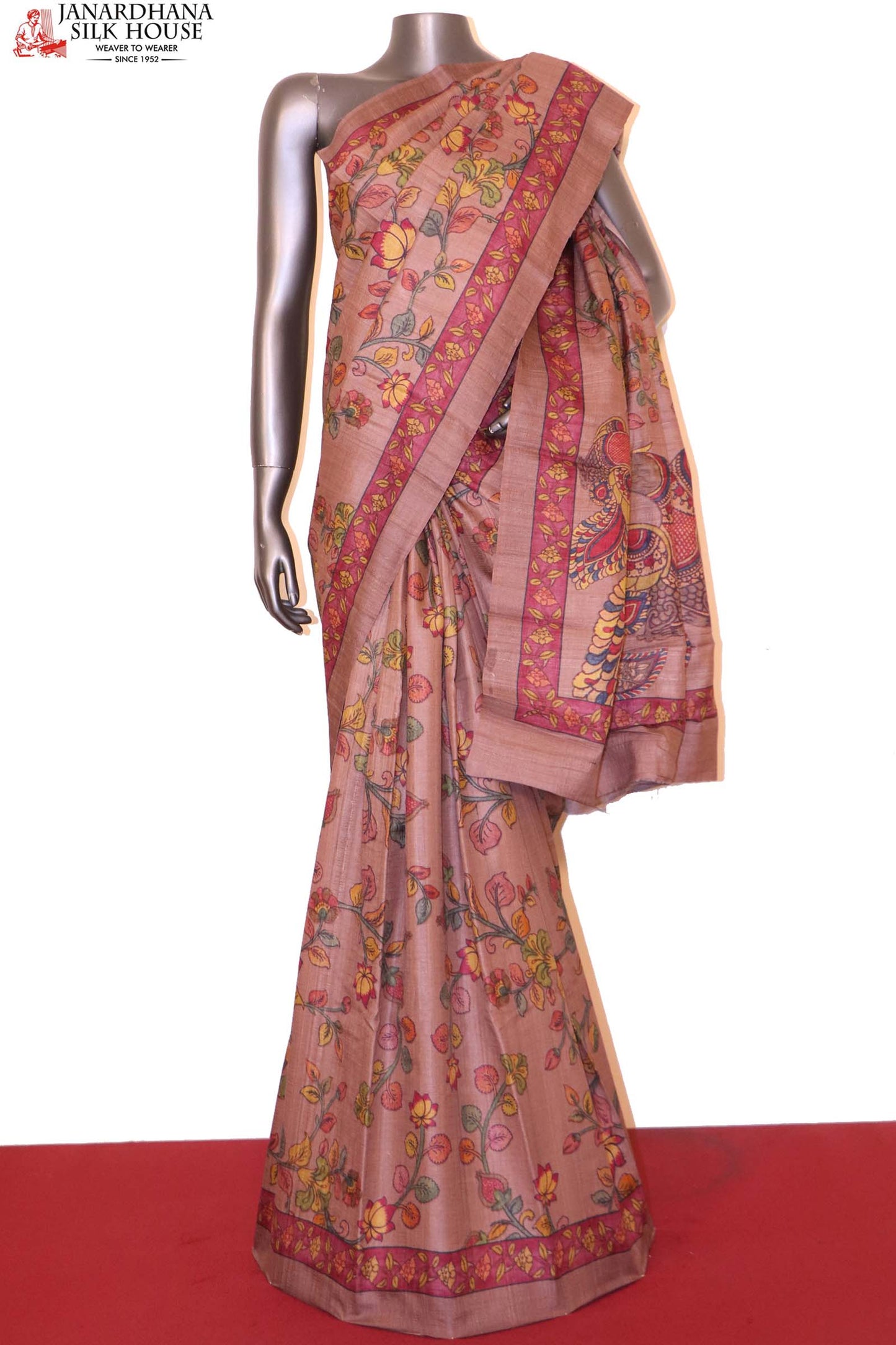 exclusive printed pure tussar silk saree ai207507
