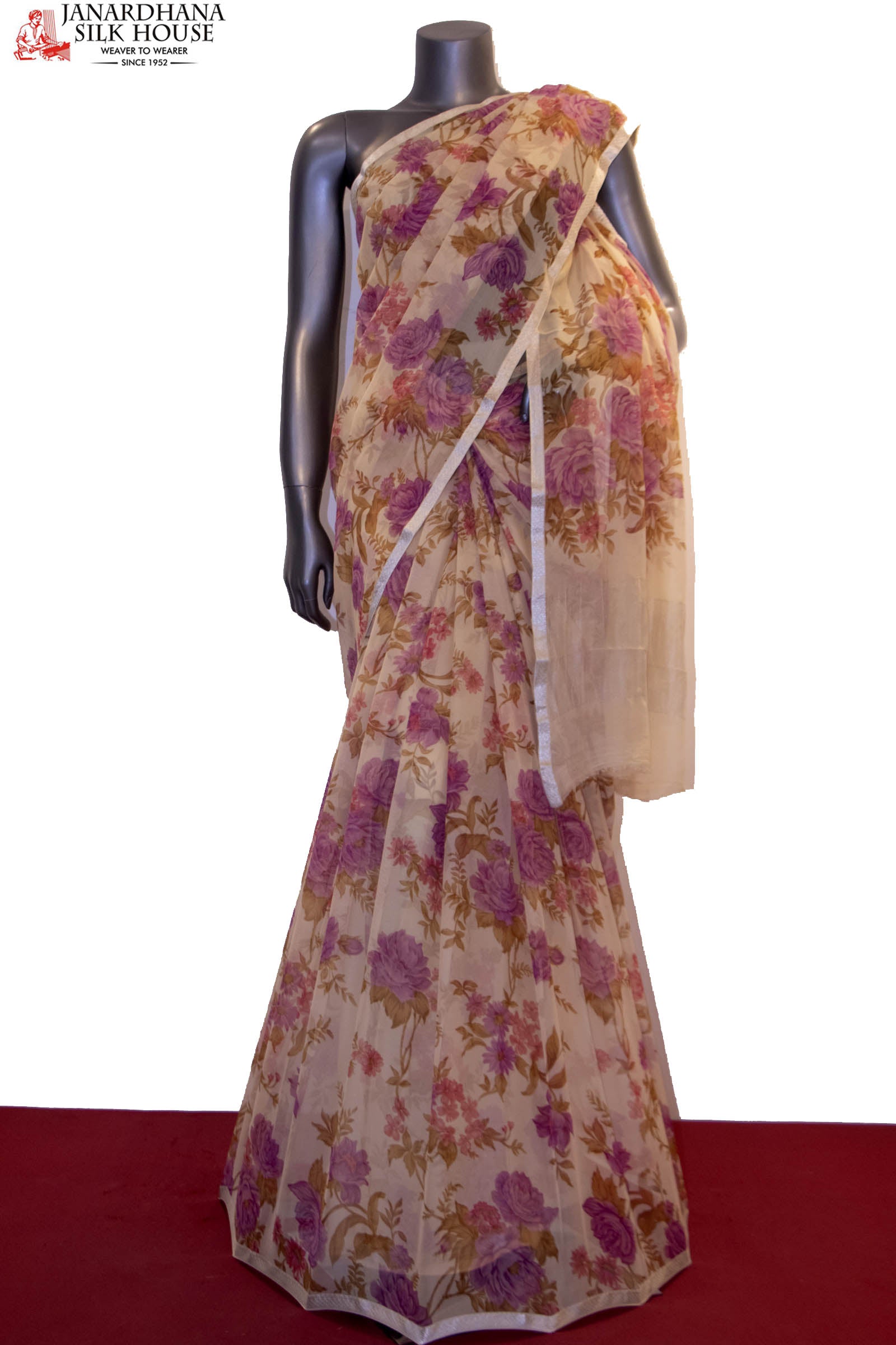 Designer &amp; Exclusive Floral Prints Pure Silk Chiffon AF212520