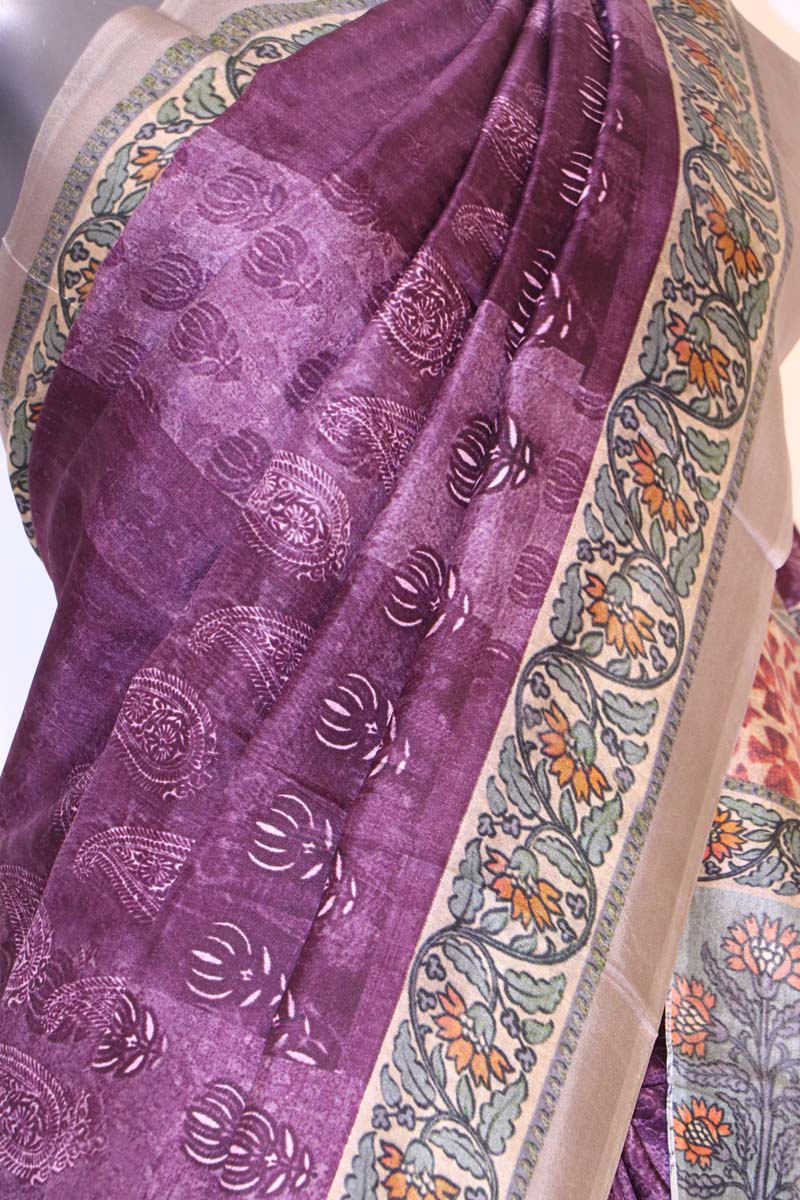 Designer Printed Pure Silk Saree AI207487