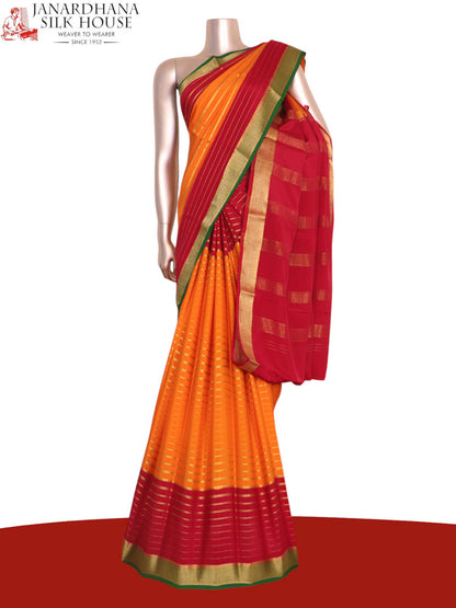 Pure Veldhari Zari Lines Mysore Crepe Silk Saree AK203353