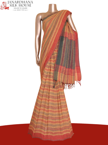 Handloom Pure Tussar Silk Saree AJ204663