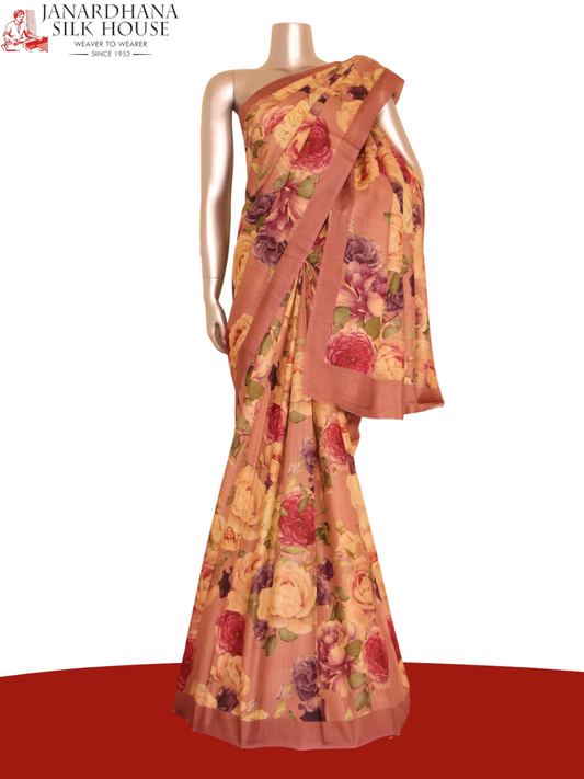 Floral Designer Pure Tussar Silk Saree AJ205505