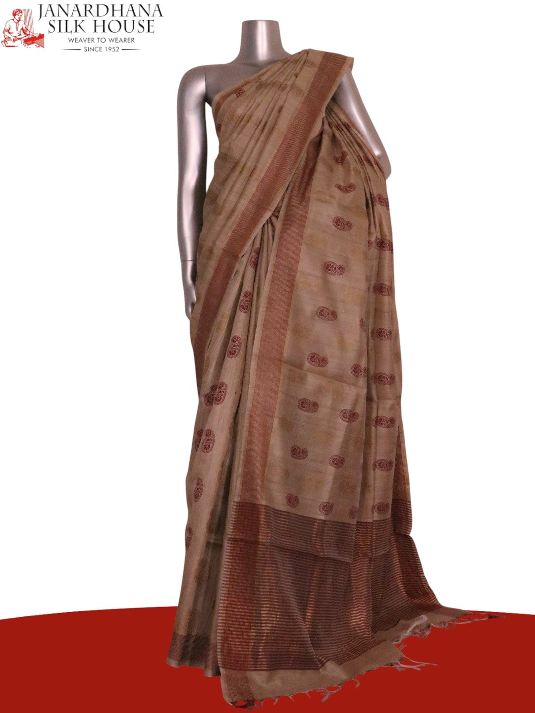 Handloom Pure Tussar Silk Saree AL203723