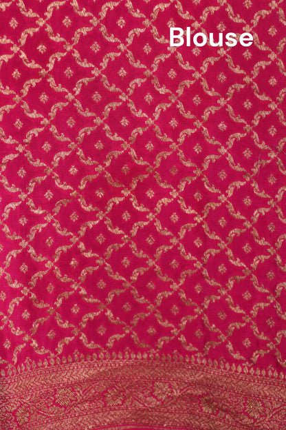Pure Handloom Zari Butta Banarasi Crepe Silk Saree AL212243