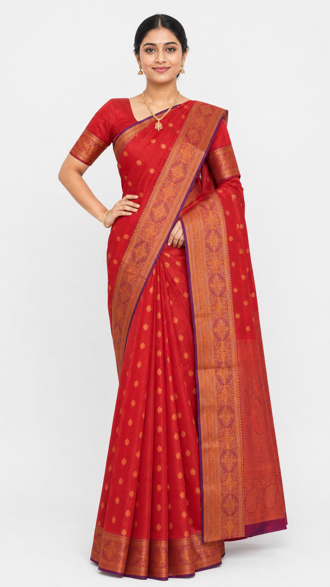 exclusive thread weave silk cotton saree ah201035
