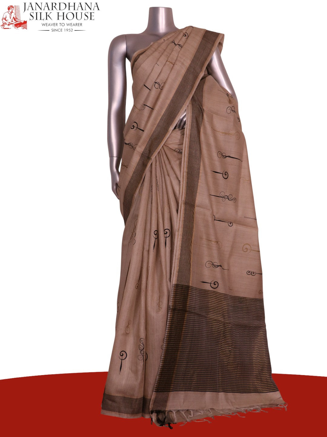 Handloom Pure Tussar Silk Saree AL203707