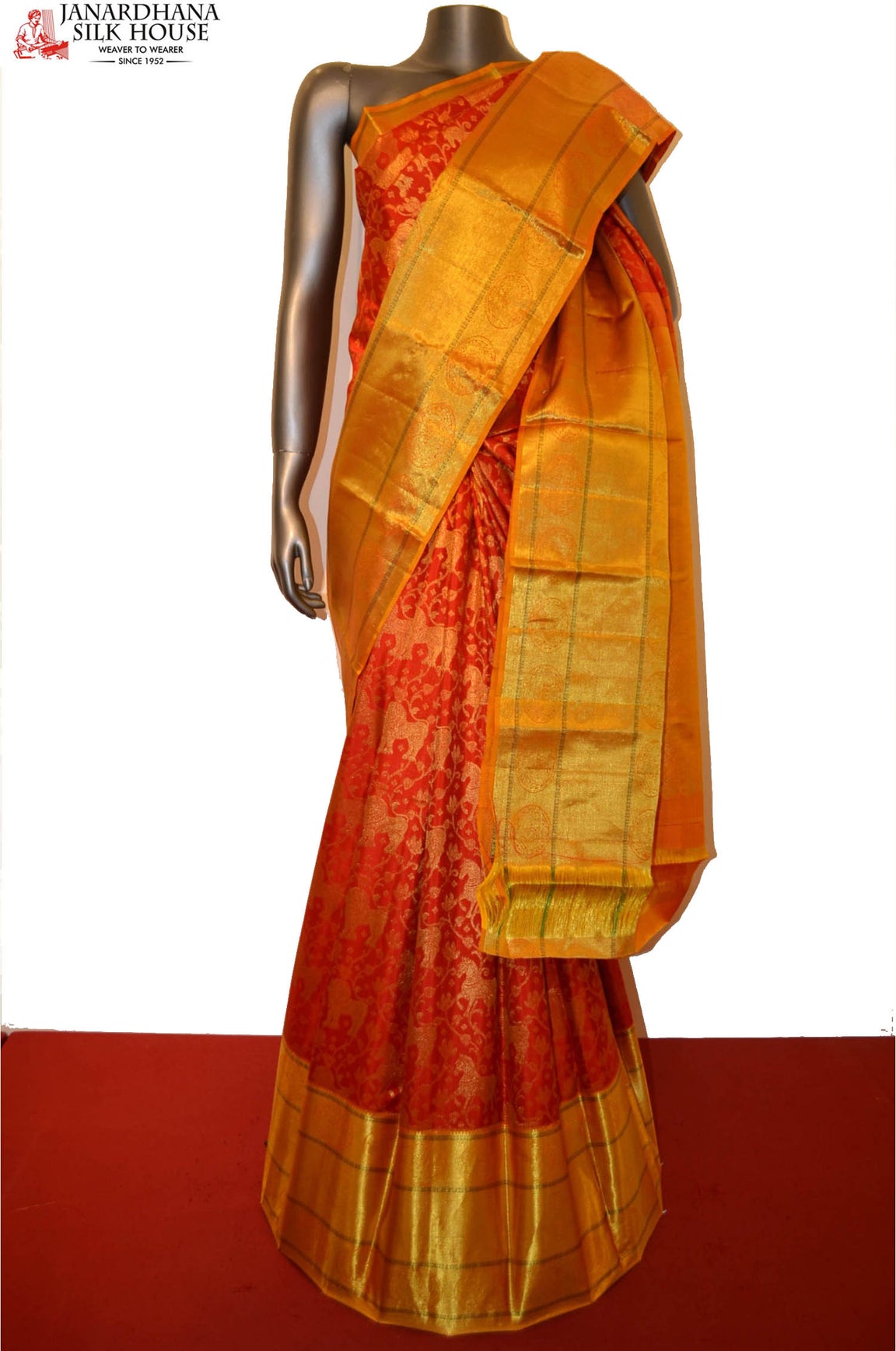 Bridal Red Special Classic Kanjeevaram Silk Saree AD209179
