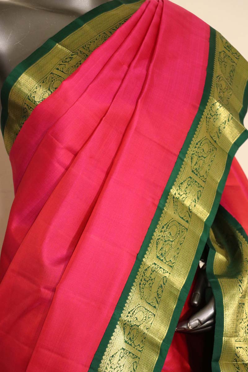 Traditional Contrast Wedding Kanjeevaram Silk Saree AJ200866