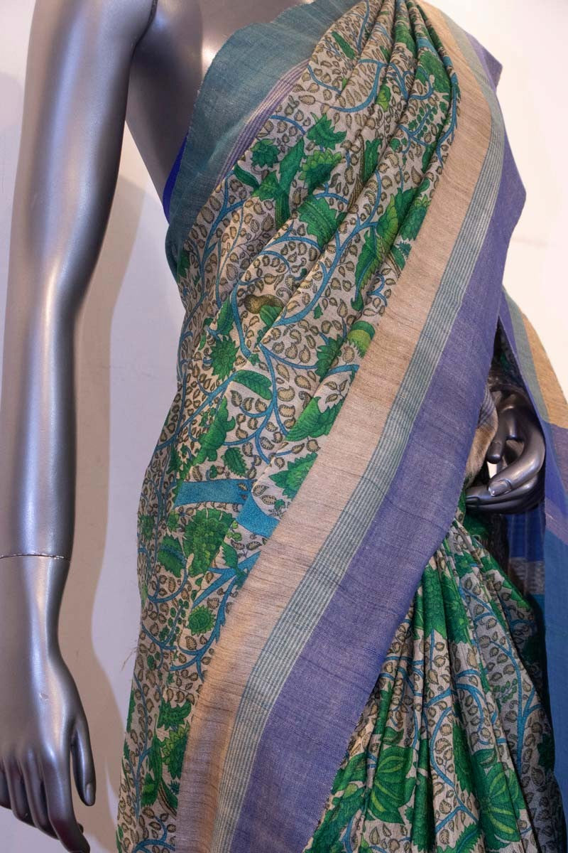 Exclusive Prints Pure Tussar Silk Saree AD206464
