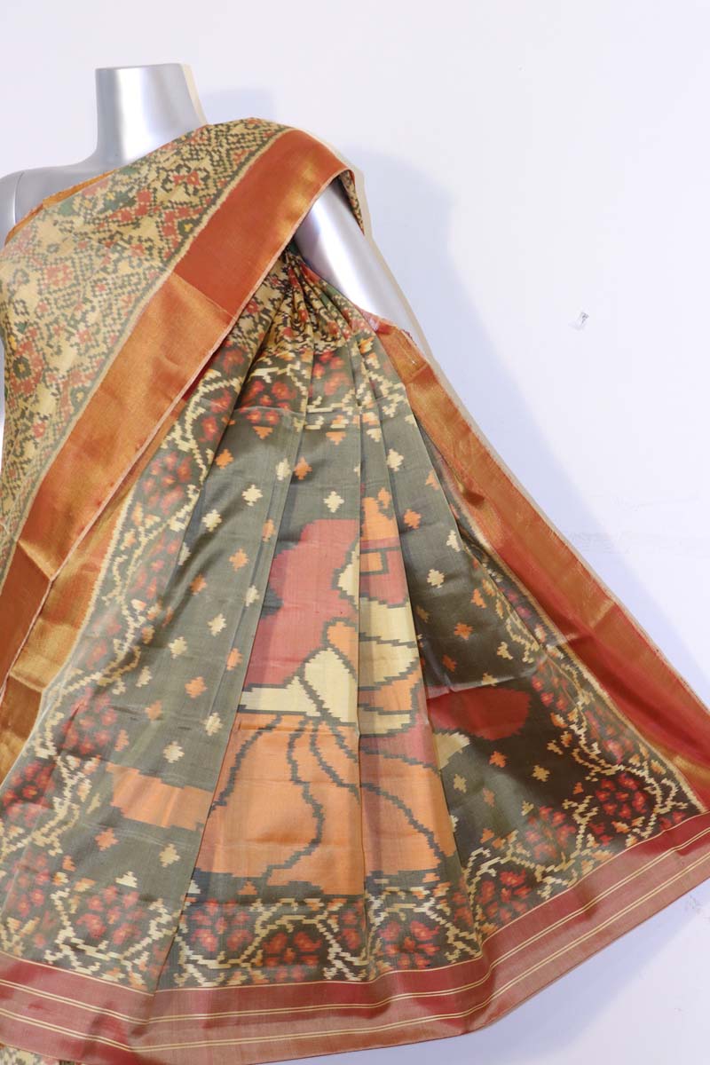 Exclusive Handloom Ikat Patola Silk Saree AJ201031