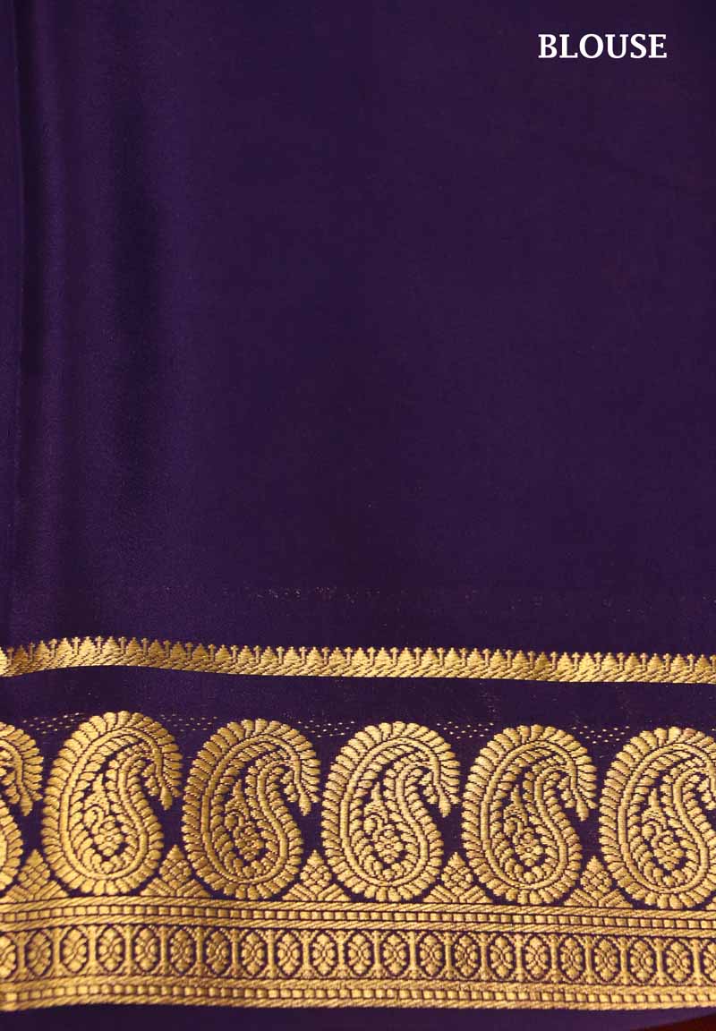 Traditional Contrast Pure Mysore Crepe Silk Saree AI203652