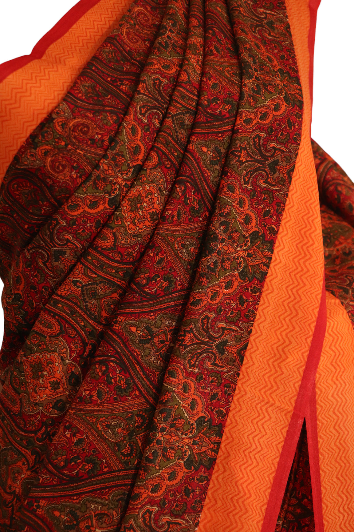 Exclusive Paisley Pure Crepe Silk Saree AJ205480