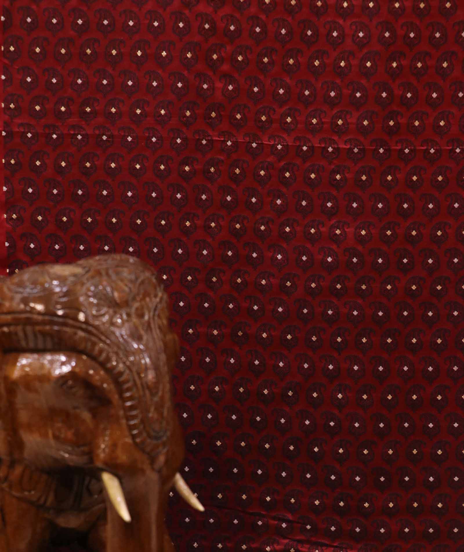 Handloom Pure Jamawar Silk Fabric AE205189