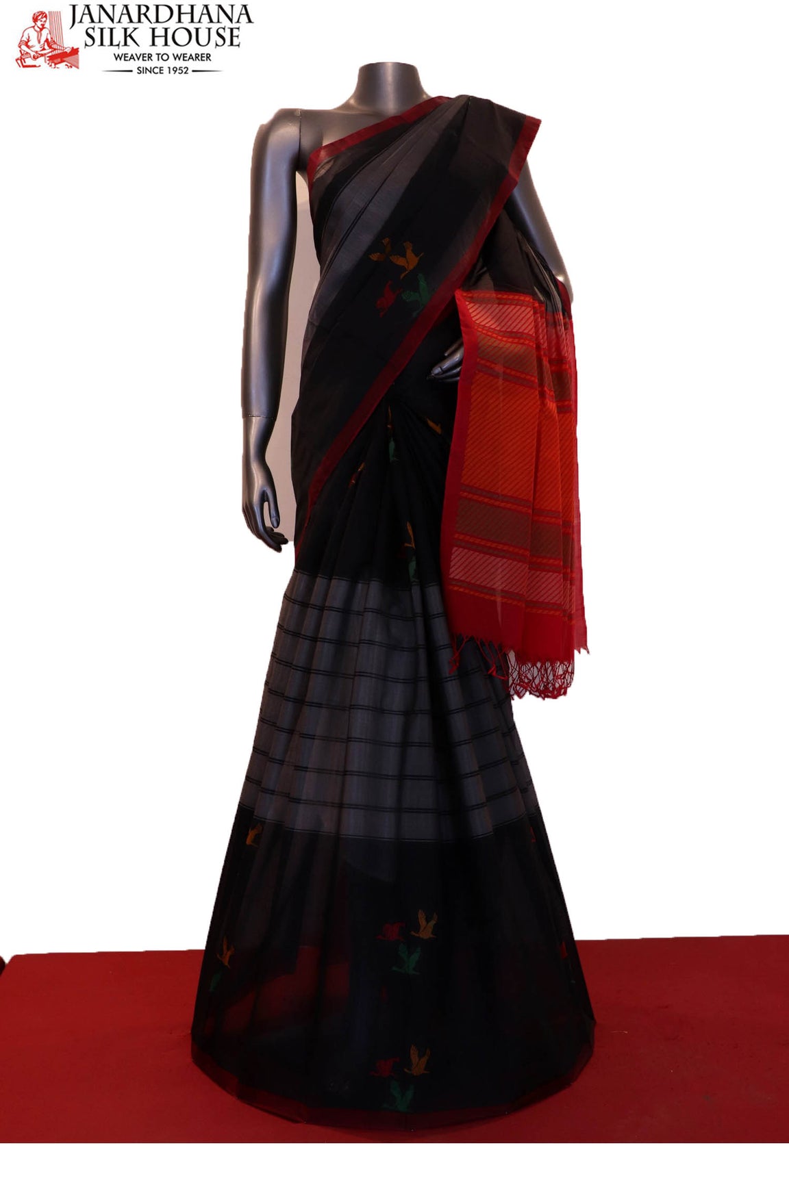 Special &amp; Classic Thread Weave Pure Village Cotton Saree AE203048