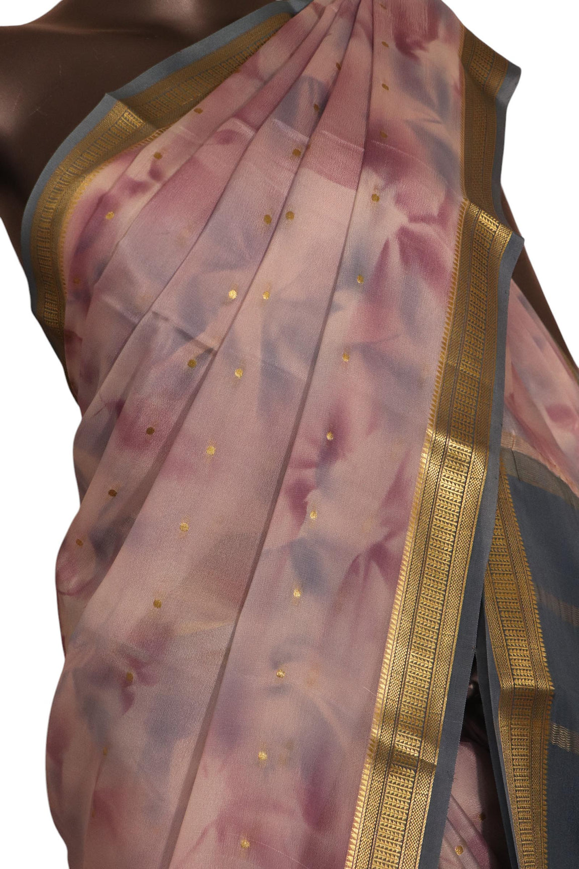 Pure Shaded Butta Mysore Crepe Silk Saree AK208965