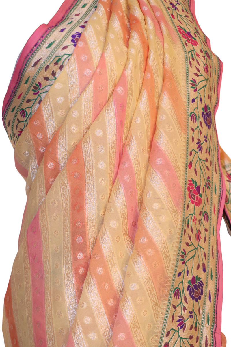 Meenakari Wedding Banarasi Georgette Silk Saree AJ202641