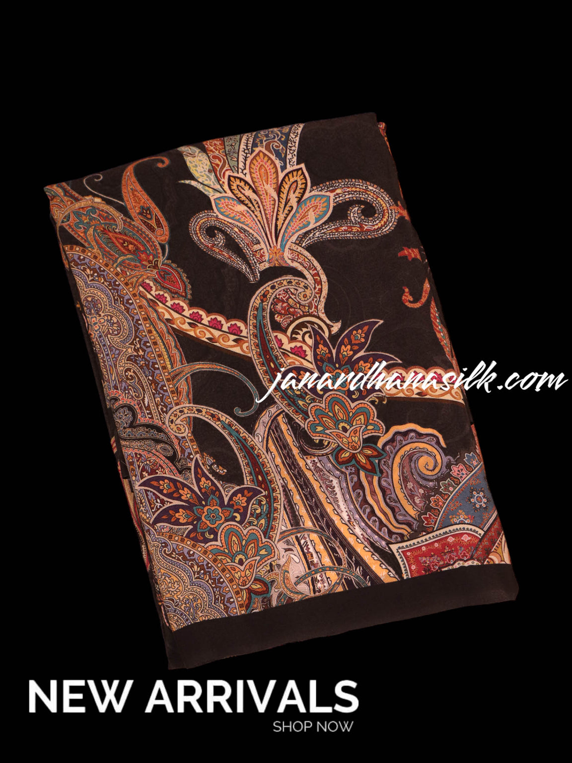 Designer Paisley Pure Crepe Silk Saree AJ211661