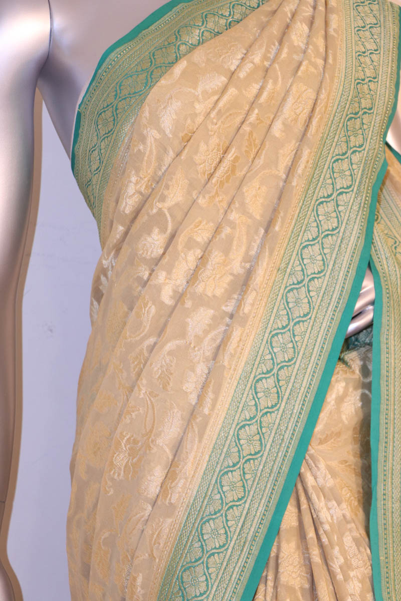 Floral Zari Grand Banarasi Georgette Silk Saree AD212000