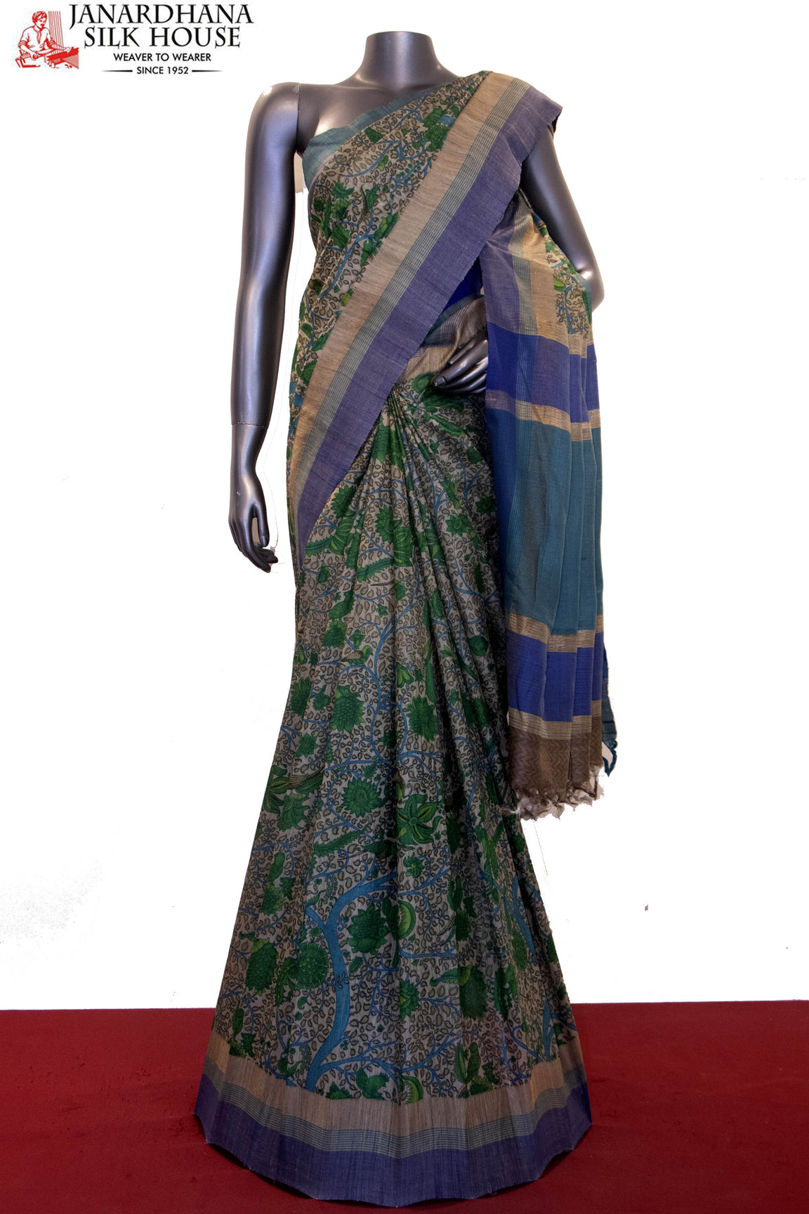 Exclusive Prints Pure Tussar Silk Saree AD206464