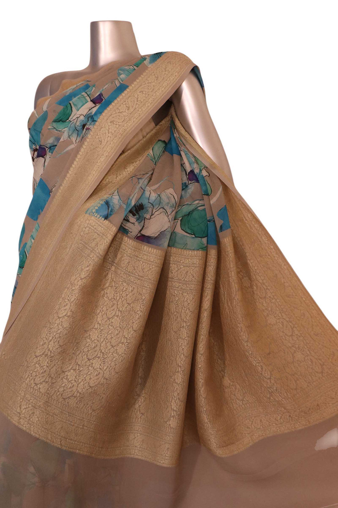 Pure Floral Georgette Silk Saree AK210488