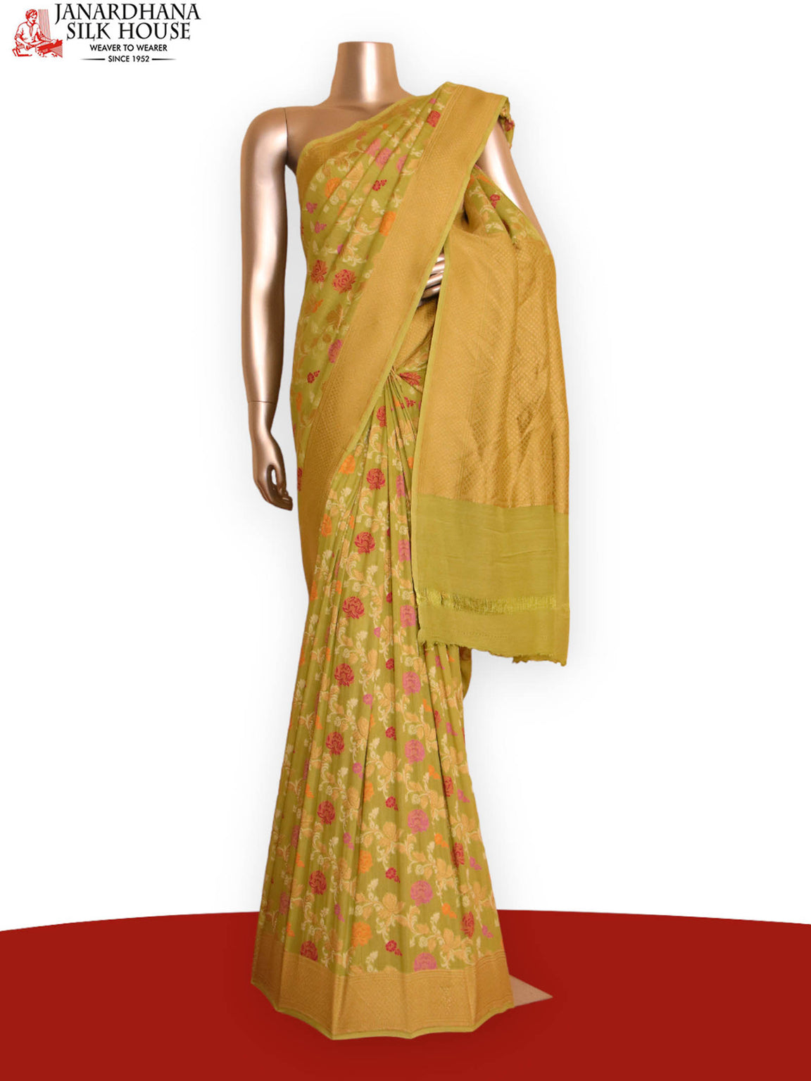 Meenakari Floral Handloom Tussar Silk Saree AJ202484