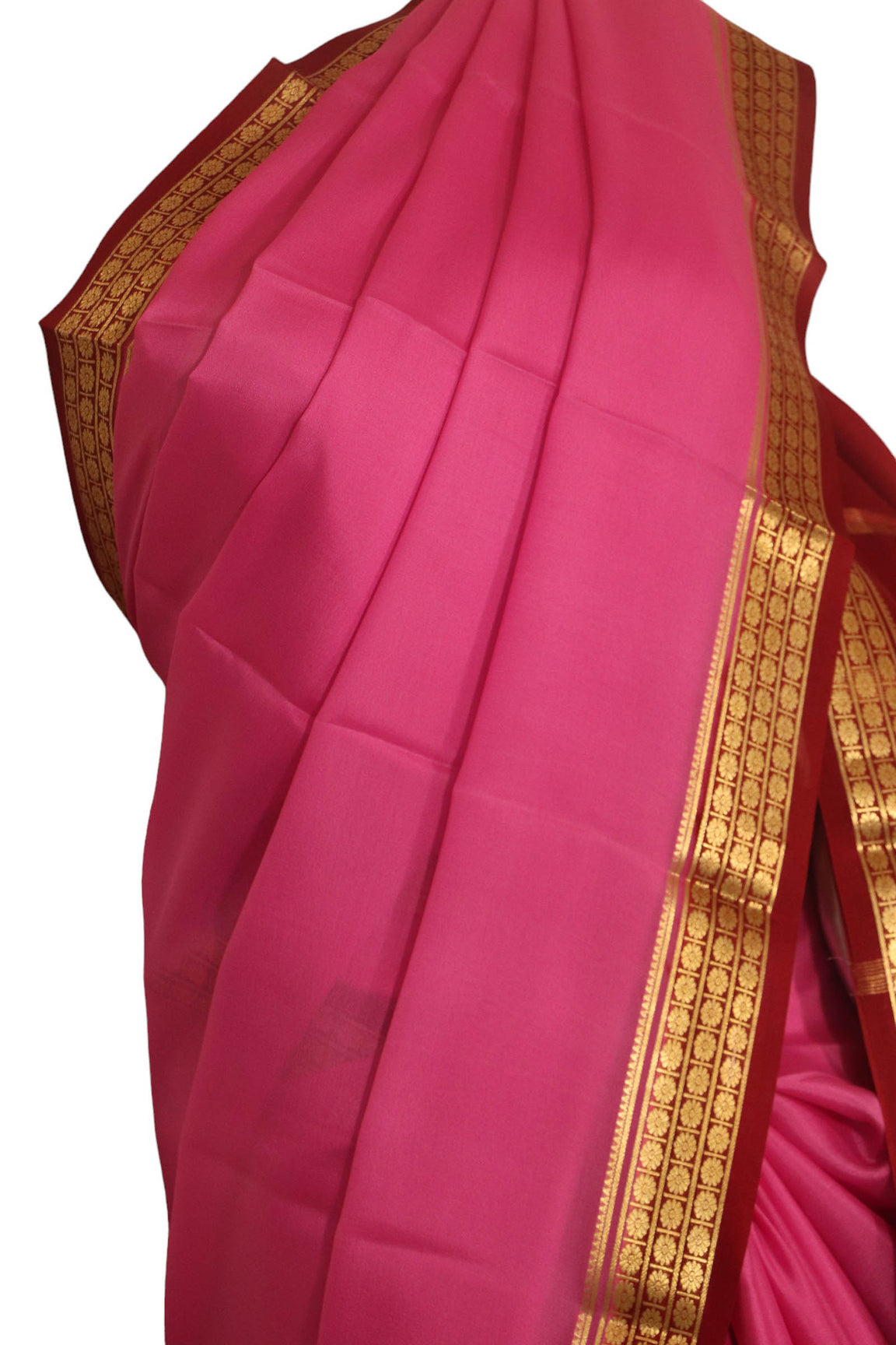Classic Contrast Pure Mysore Crepe Silk Saree AJ210317