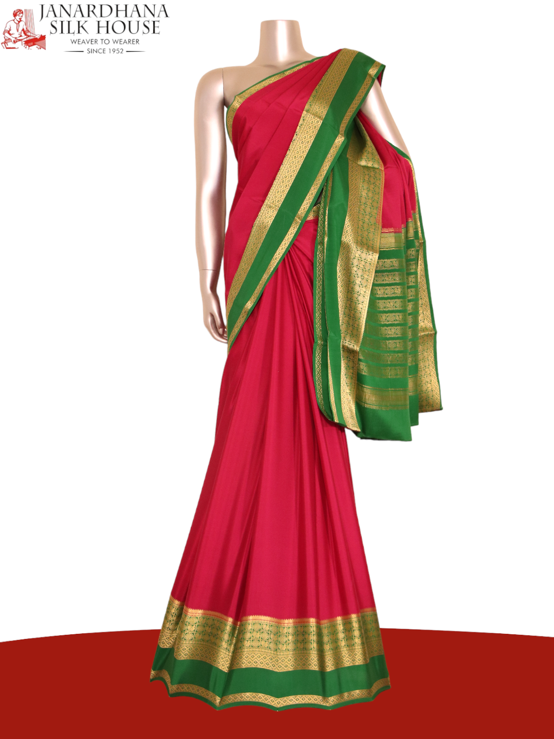Contrast Wedding Mysore Crepe Silk Saree AJ211563