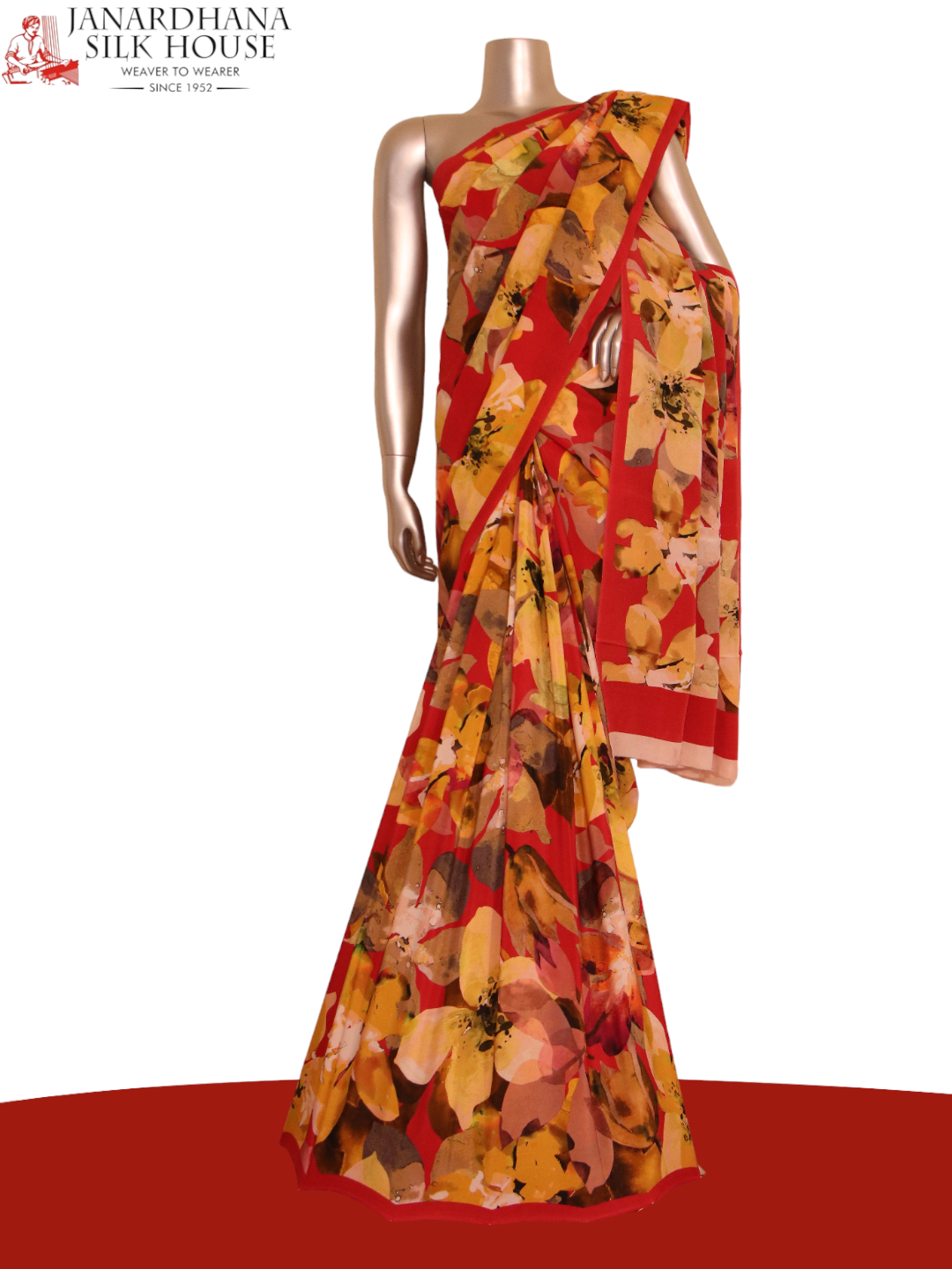 Floral Exclusive Pure Crepe Silk Saree AJ210524