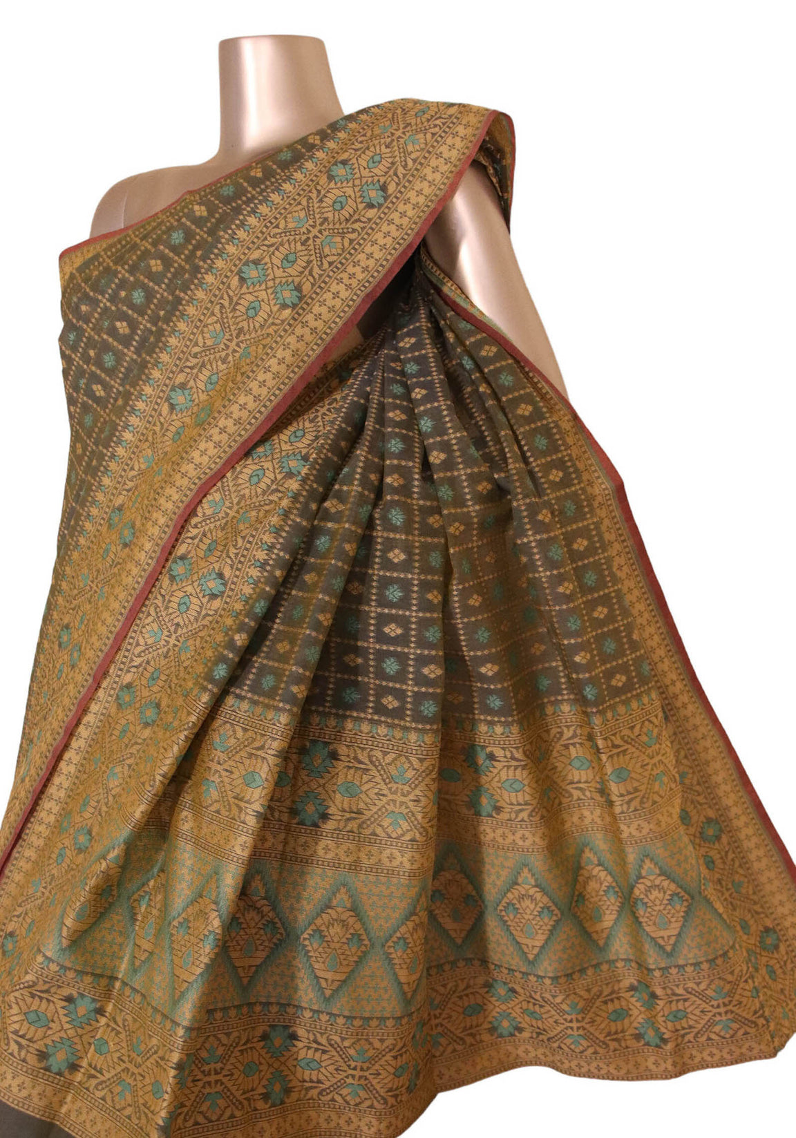 Handloom Banarasi Kora Cotton Saree AJ202539