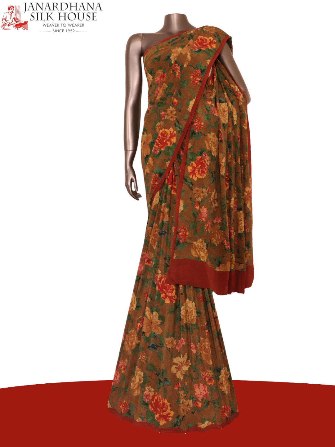 Floral Exclusive Pure Crepe Silk Saree AK206236