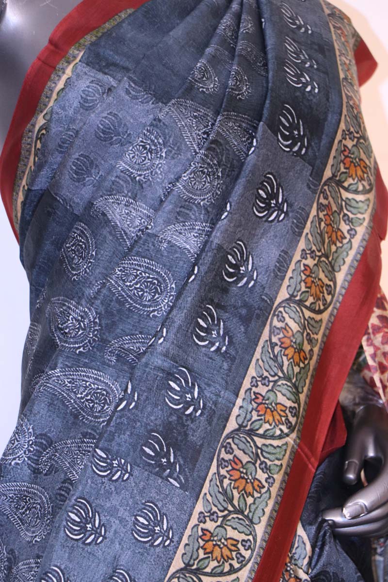 Designer Printed Pure Silk Saree AI207484