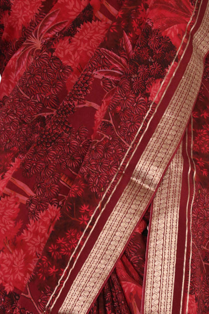 Pure Floral Zari Crepe Silk Saree AL206179