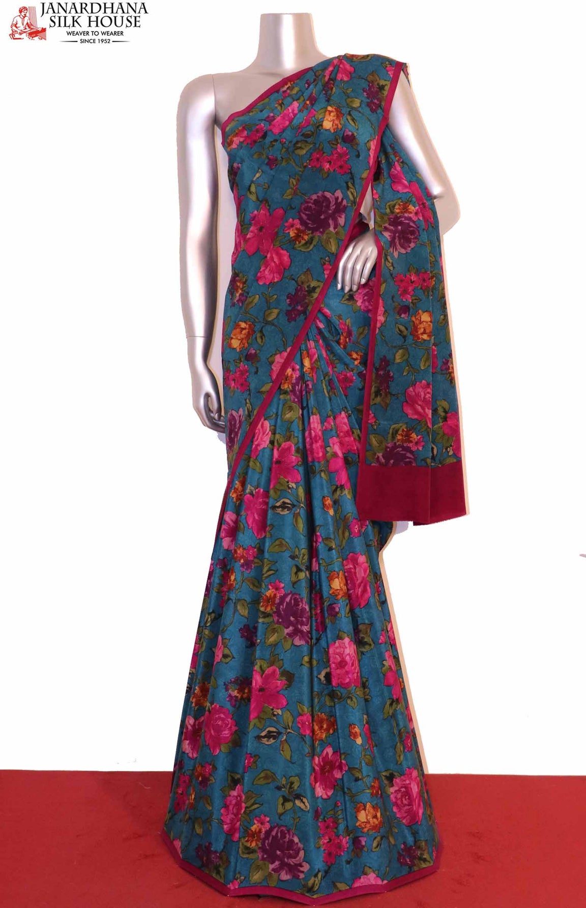 Exclusive Floral Crepe Silk Saree AH204318